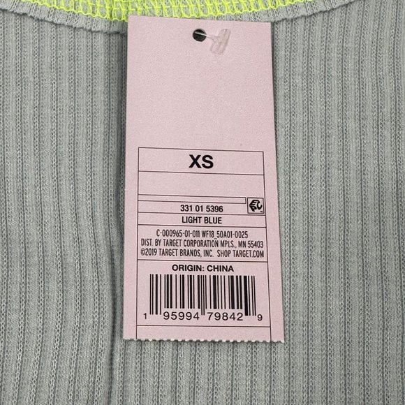 Wild Fable Women's Size XS Long Sleeve Slim Fit Baby Ribbed Tee Shirt Blue New - Picture 5 of 13